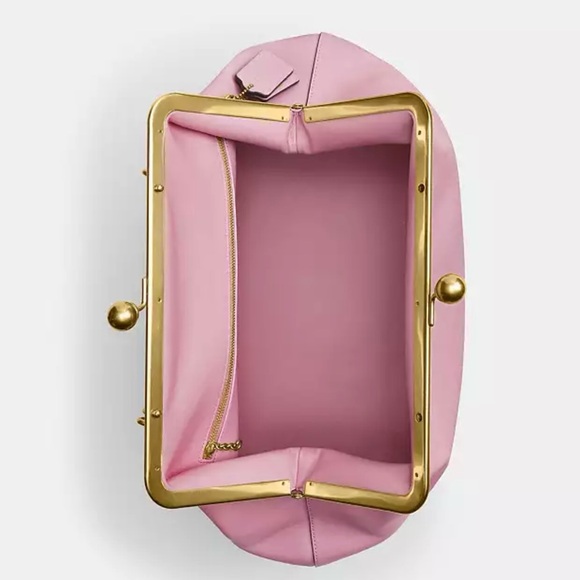 COACH Large Kisslock Frame Shoulder Clutch Bag (Pink) - NWT💝 - Picture 6 of 16